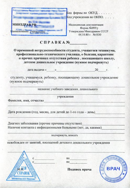 Справка 095 у в Ростове-на-Дону с доставкой